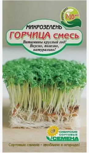 Семена микрозелень горчица салатная 3г